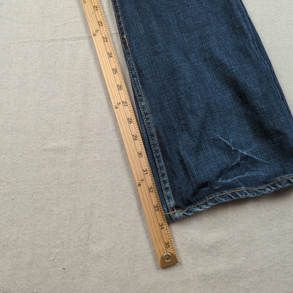 1921 Jeans Womens 28 Blue Surplus Flare Distressed Faded Boho - Picture 12 of 16